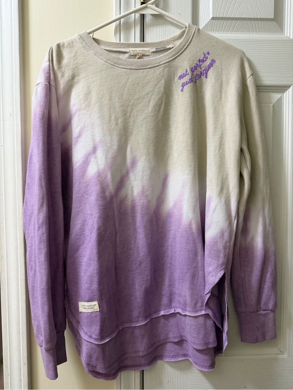 Simply southern faith Lavender Dip-Dye Long Sleeve Top